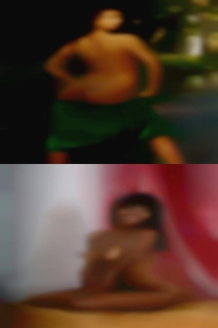 Mature couple fore woman play.